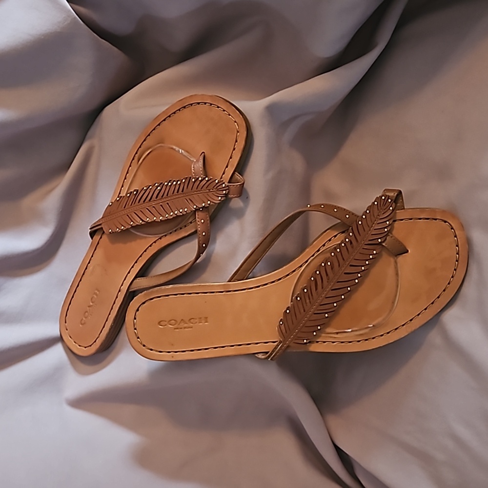 Coach Leather Sandals Brown- Size 9
